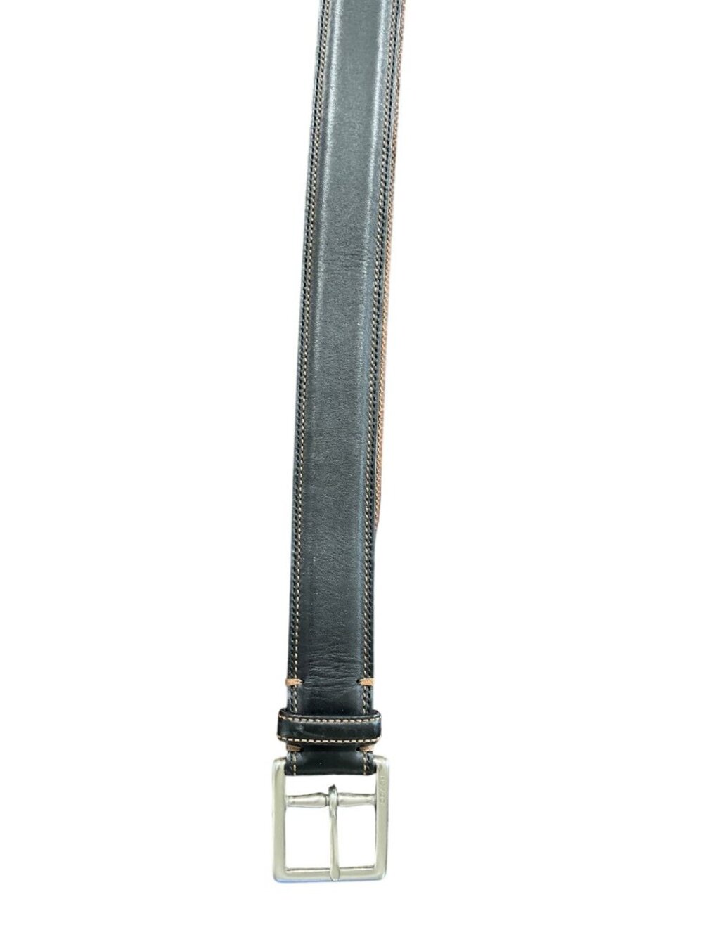 Coach Size 42 Calf Skin Leather Belt Black & Brown With Silver Buckle - Picture 4 of 6